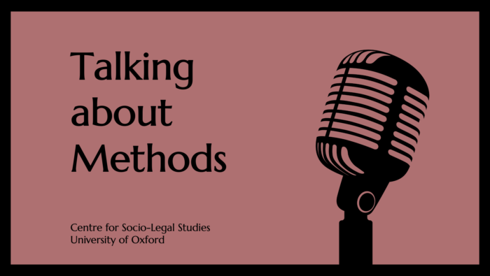 Logo artwork for the Talking about Methods podcast of Frontiers of Socio-Legal Studies