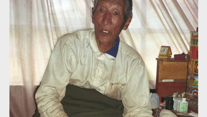 A photograph of the mediator Xhombo, taken by Professor Pirie during fieldwork