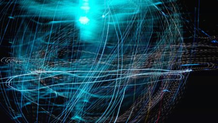 An abstract image shows bright colourful lines connecting together