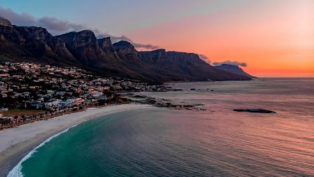 Sunset over a beach in Cape Town