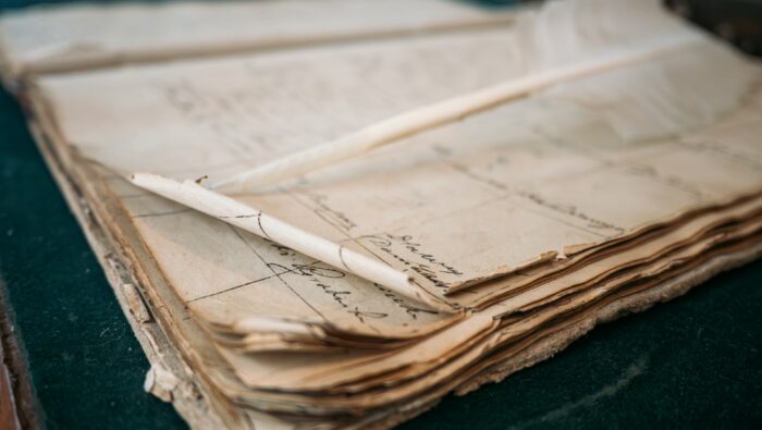 The corner of an old book